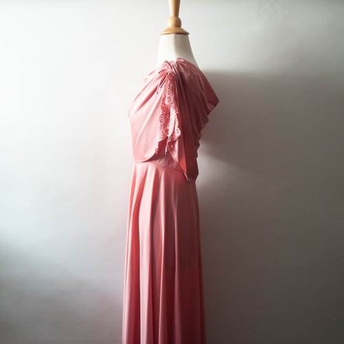 Vintage 1970s Handmade Grecian Floor Length Gown Prom Bridesmaid Dress 25" Waist - Picture 12 of 13