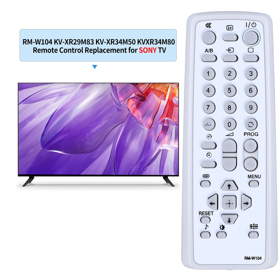 New RM-W104 Remote Control For Sony FD Trinitron WEGA TV KV-XR29M83 KV-XR34M50 - Image 2 of 4