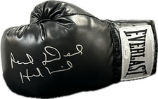 Evander Holyfield "Real Deal" Signed Autograph Black Boxing Glove JSA Left