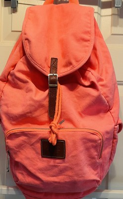 orange canvas backpack