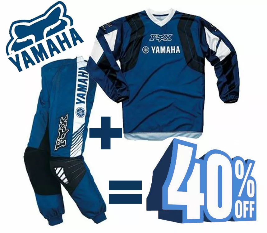 PANTALON + MAILLOT FOX pour YAMAHA KID bleu MX/SX/MOTOCROSS