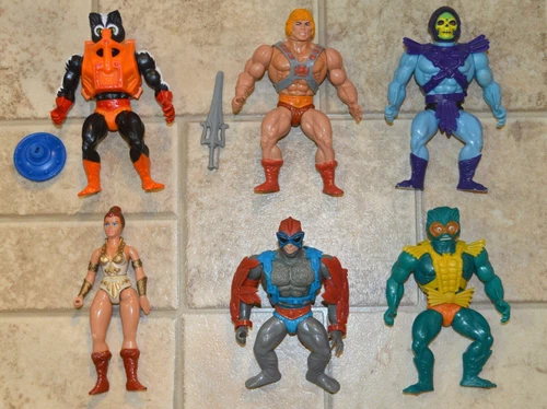MOTU, He-Man figures lot vintage masters of the universe set Mattel Stratos