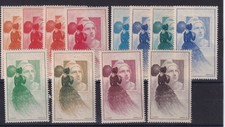 VIGNETTE PEXIP 1937-MARIANNE DE GANDON-12 COULEURS DIFFERENTES **