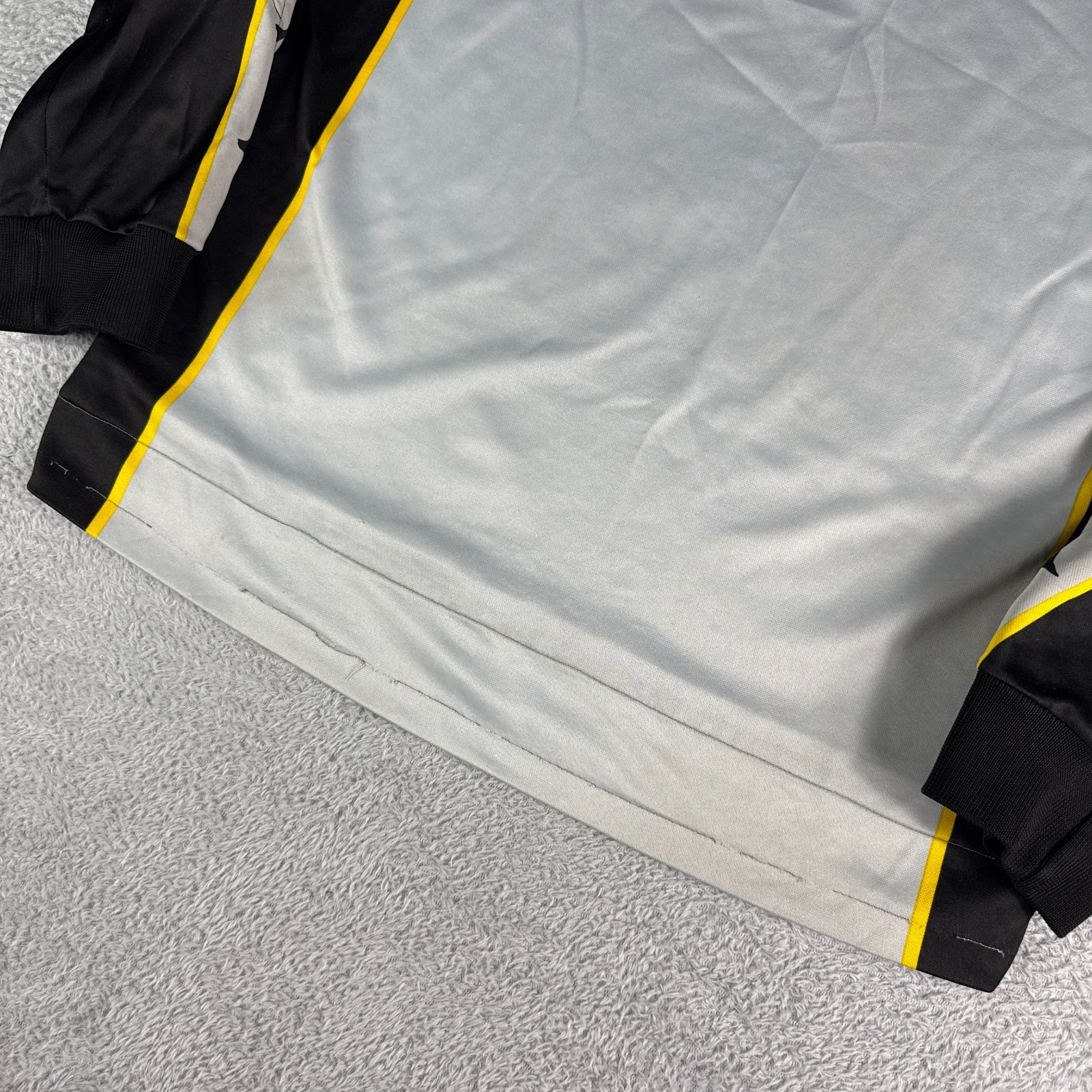 VTG Kappa AS Monaco 1999/00 Grey Long Sleeve Lrg Third Goalkeeper Football Shirt image 9