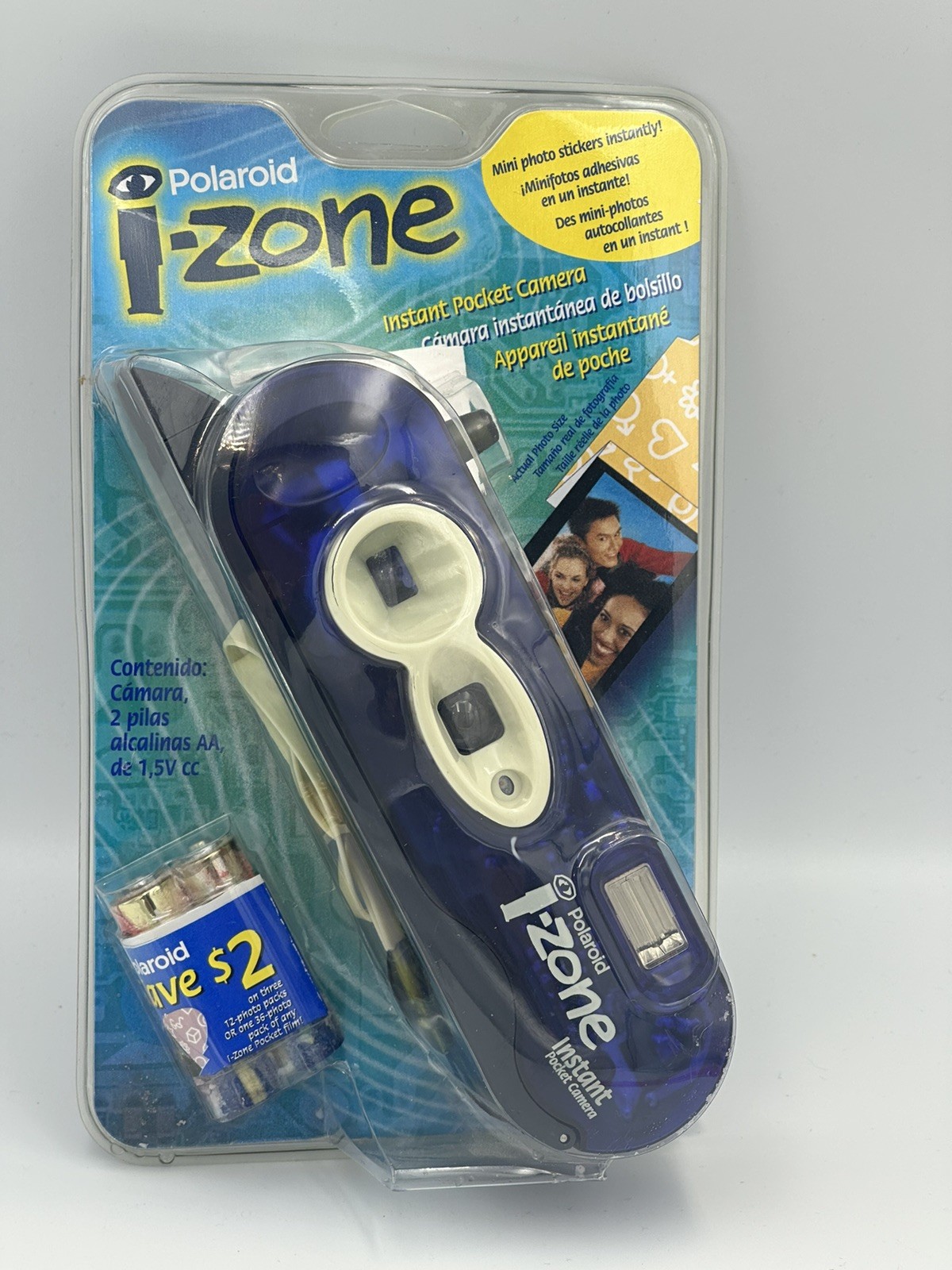 New Vintage 2000 Blue Polaroid I-Zone Instant Pocket Camera Sealed Package