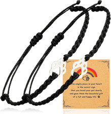 Pet Memorial Stone Bracelet - Rainbow Bridge Sympathy Gift with Card  Paw Print