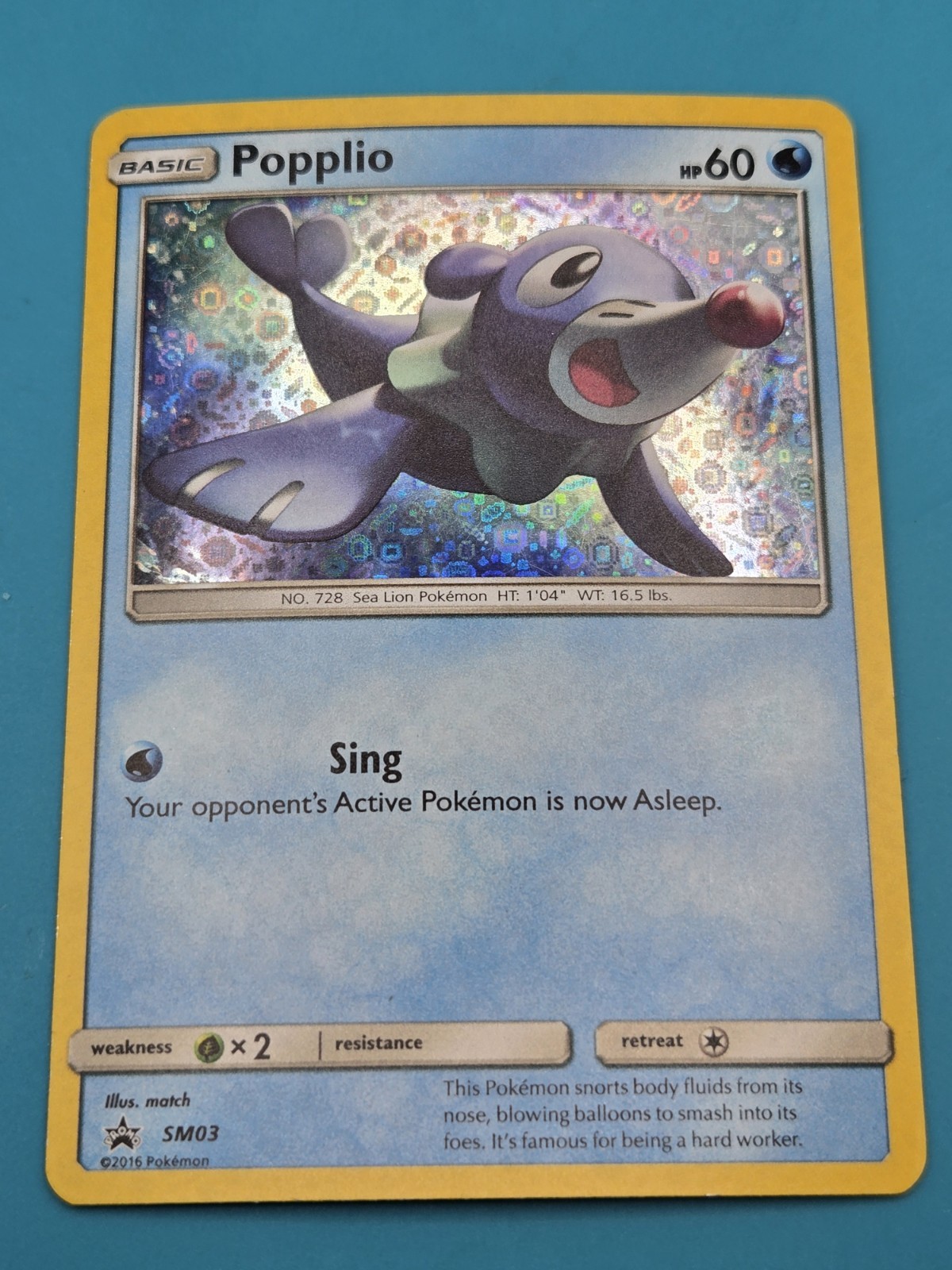 Pokémon TCG: POPPLIO - Black Star Promo SM03 Promo Holo Card -LP