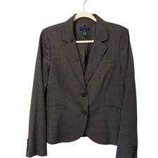 J Crew Blazer Wool Stretch Charcoal Gray size 12 Office Workwear