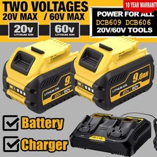 For DEWALT DCB609-2 FLEXVOLT 20V 60V MAX 9 Ah Lithium-ion Battery / Charger new