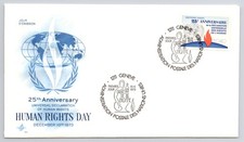 First Day Cover Scott s #35 UN Geneva 1973 Human Rights Day  0.40