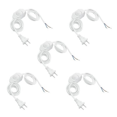 5X Weisse Lampe Netzkabel W Dimmerschalter AC 250V / 110V US Stecker L5P67326