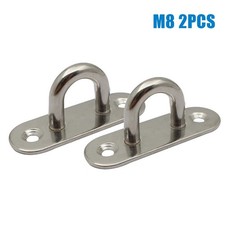 Heavy Duty Eye Plate Oblong High Strength Pad Stainless Steel Staple 2 Pack