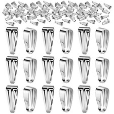 Prasacco 200pcs Pendant Clasps  Connectors for Jewelry Making Silver