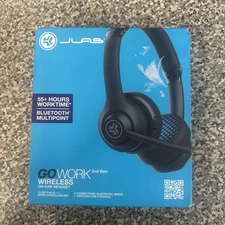 JLab Go Work 2ND GEN Wireless On-Ear Headphones BLUETOOTH 55+ Hours worktime NEW