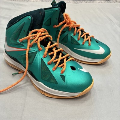 Nike Lebron X 10 Miami Dolphins Atomic Teal Green Size 9.5