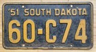 1951 South Dakota License Plate — photo 1