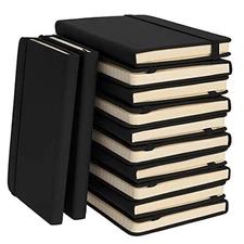 A6 Pocket Size Mini Notebooks - 124 pages, 3.7" x 5.7" (Black, 12 Pack)