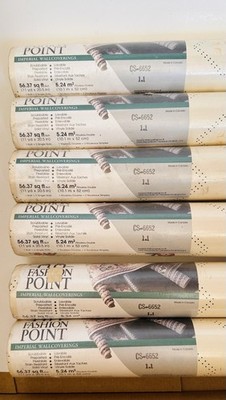VTG Imperial Wallcoverings Fashion Point Wallpaper LOT OF 6 Rolls flowers