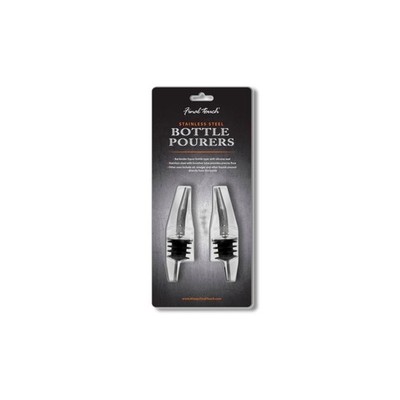Final Touch Black/Silver Stainless Steel/Silicone Bottle Pourer FTA7003