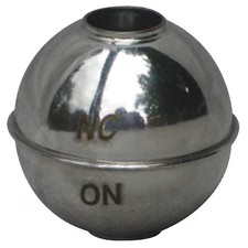 Naugatuck Gr-725S Tubed Magnetic Float Ball, Round, Ss, 1 In