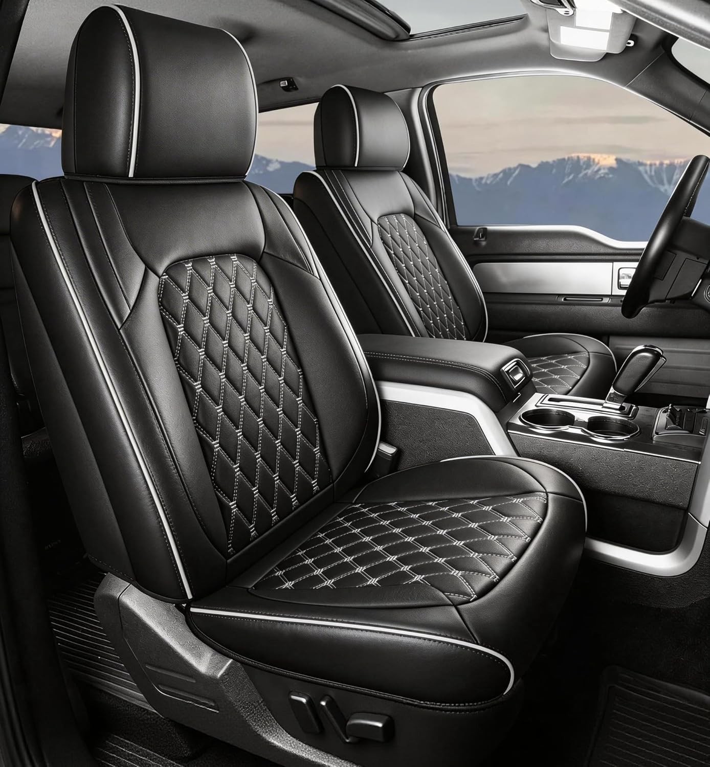 Custom Seat Covers for Silverado, Waterproof Nappa Leather Full Set Seatcovers
