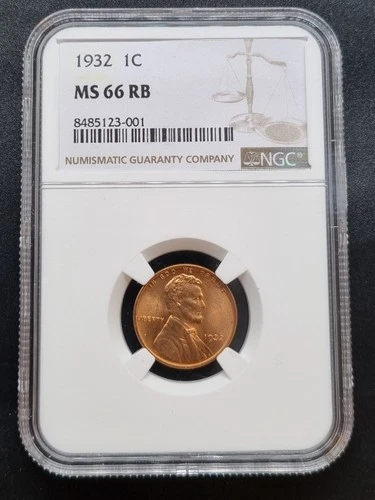 1932 Lincoln Wheat Cent 1c High Grade Graded MS 66 RB by NGC Red Brown #94702