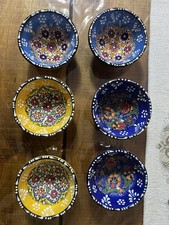 Turkish handmade Ceramic Dip Bowls Set of 6 , Persian style 