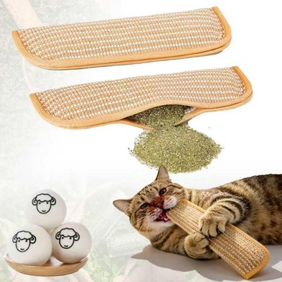 Udihch Catnip Chew Toy, Cat Toys Pack of 5 with 3 Lamb-Scented Medium, Beige