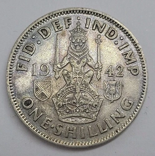 Photo of a 1942 George VI Shilling from an eBay listing that sold on Jun 15, 2026
