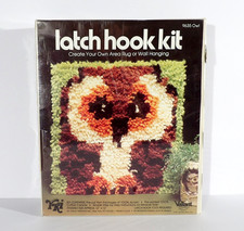 Vintage Valiant Crafts YKI Latch Hook Kit OWL 9635 New Sealed