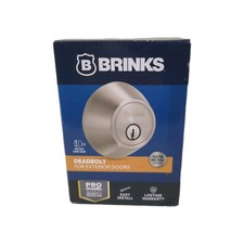Brinks Deadbolt Single Cylinder Satin Nickel Keyed On One Side Door Lock 2 Keys