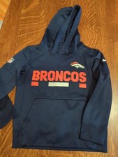 NFL Denver Broncos Youth Size Smal Thema-Fit Nike Hoodie Size 8 Navy