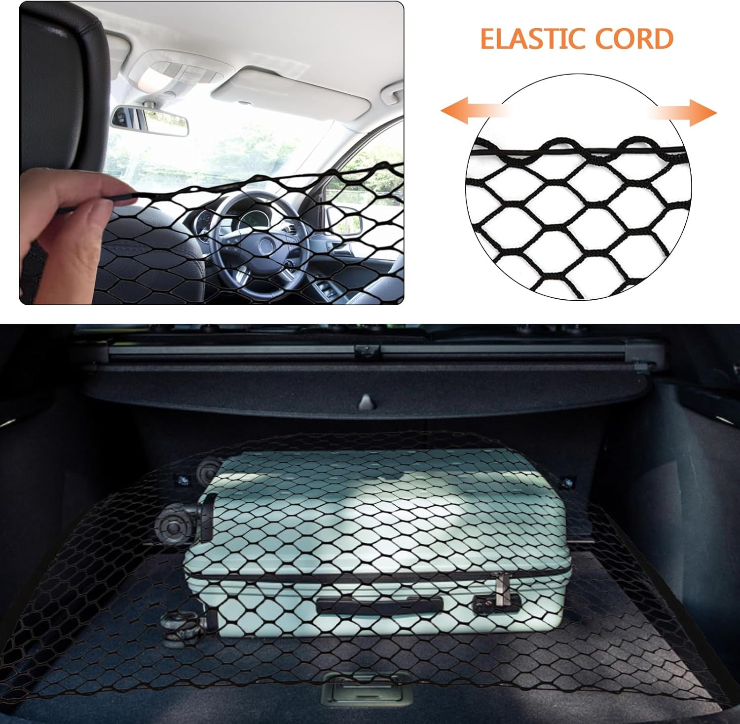 Dog Car Net Barrier for SUV - Pet Car Divider Back Seat Barrier Net, Easy to Ins