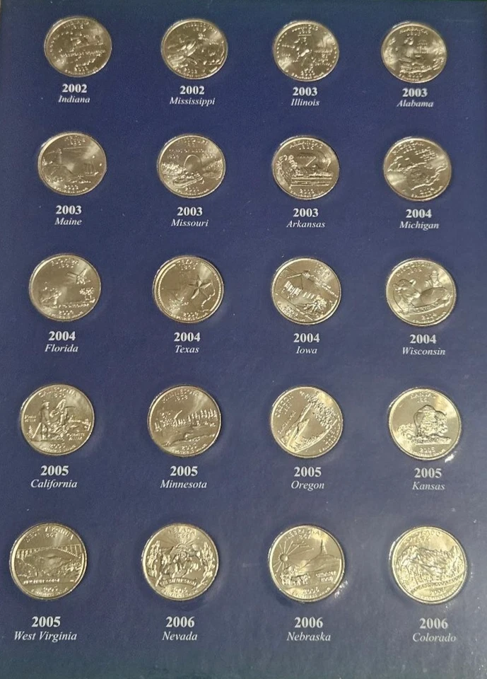 1999-2009 54 Count Clad Uncirculated Set All Statehood US Quarters Less 4-2009's - Image 4 of 4