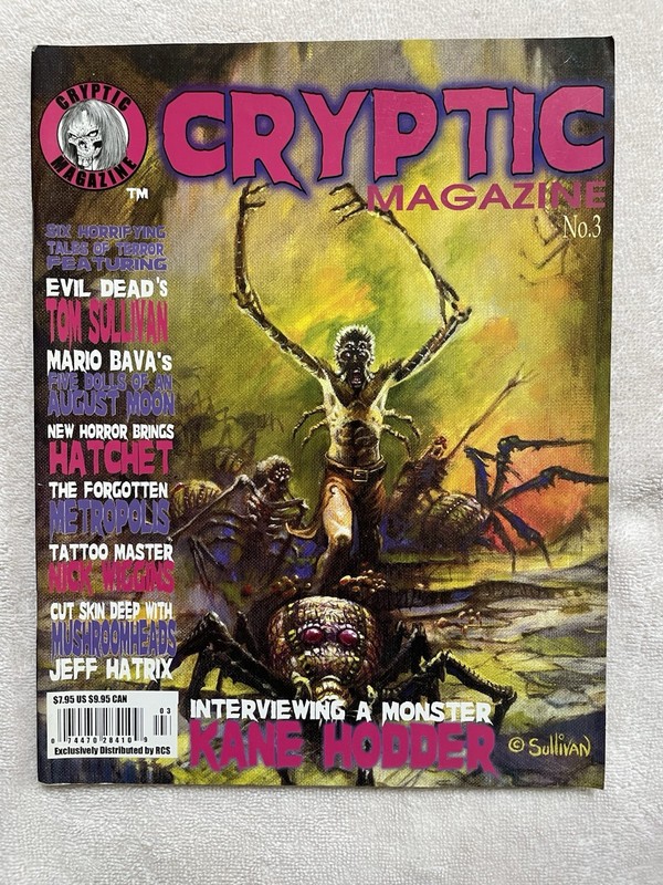 CRYPTIC MAGAZINE # 3 COMICS MARIO BAVA HATCHET TOM SULLIVAN KANE HODDER