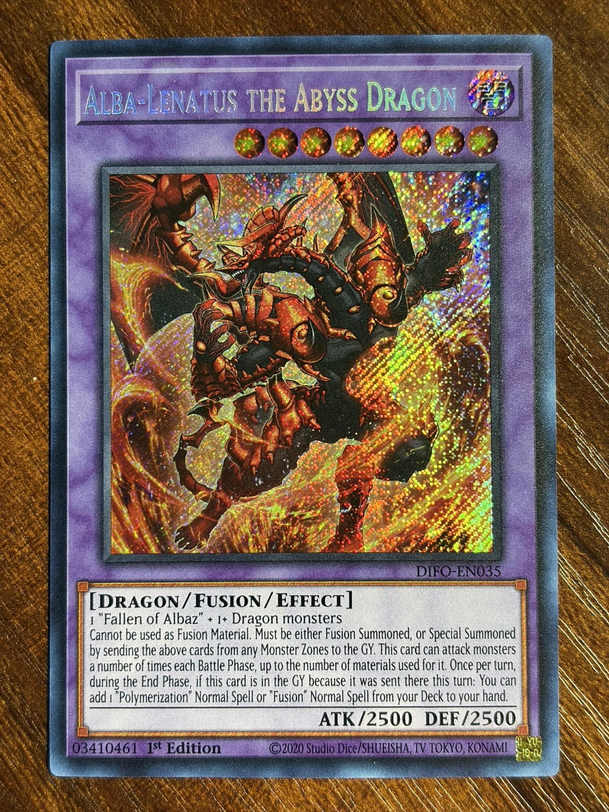 Alba-Lenatus the Abyss Dragon DIFO-EN035 - 1st Ed - Secret Rare - Near Mint!