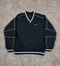 Vintage Y2K Nike Golf Men s Large Black V-Neck Pullover Windbreaker Jacket
