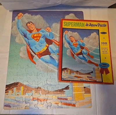 COMPLETE 1960s Superman 100 Pc Jigsaw Puzzle Whitman Vtg 60s 1963 DC Superhero
