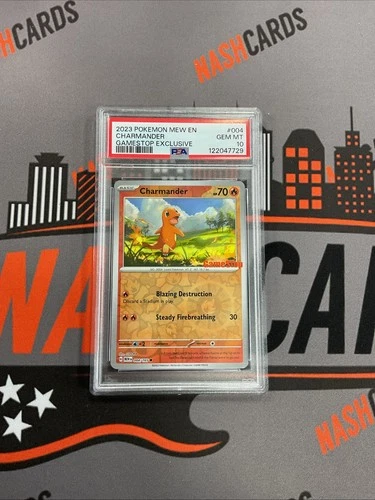 Pokémon TCG Charmander GameStop Exclusive Reverse Holo Promo Card 004/165 PSA 10