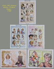 Czad - 1997, Księżniczka DIANA 5 x arkusze znaczków - UMM-