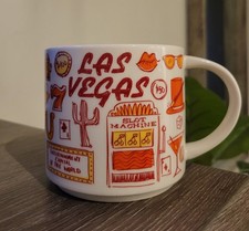 New 2018 Starbucks Las Vegas Orange/Red Ceramic Mug 14oz- Been There Series