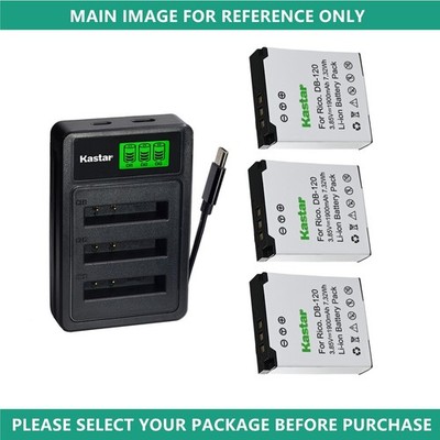 Kastar DB-120 Battery Triple Charger for Ricoh GR IV, Ricoh GR4 Digital Camera