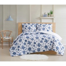 Cottage Classics Estate Bloom 3 Piece Comforter Set Blue Twin - Twin XL, Twin