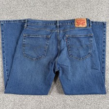 Levis 505 Stretch Jeans Mens Blue Denim Regular Fit Straight Leg Size 36x30