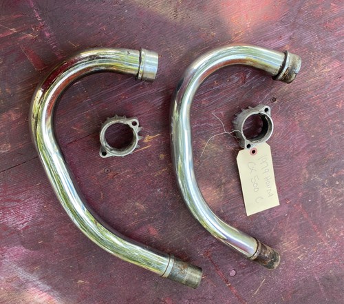 1979 Honda Cx500 Header Pipes Exhaust Manifold PAIR OEM Original CHROME