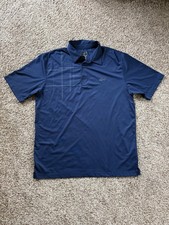   NEW- Greg Norman Polo Shirt Navy Blue Performance Golf Short Sleeve XL  59