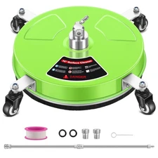 16'' Pressure Washer Surface Cleaner with 4 Wheels - Stainless Steel Surface ...