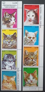 PARAGUAY. 1976. CATS. FULL ISSUE OF 8 STAMPS.  MNH. XF (Extra Fine). IN GERMANY
