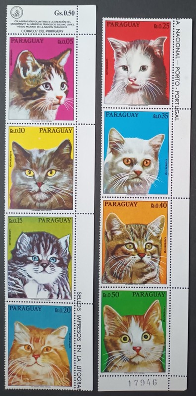 PARAGUAY. 1976. CATS. FULL ISSUE OF 8 STAMPS.  MNH. XF (Extra Fine). IN GERMANY