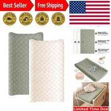 Gentle Waterproof Changing Pad Cover - 2 Pack Cotton Sheets for Baby Comfort
